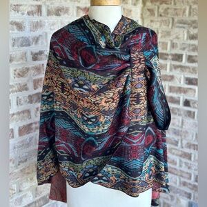 Reversible Cashmere Wrap Poncho/Shawl